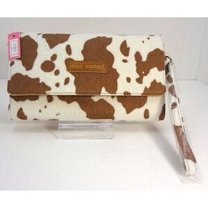 Simply Southern Cow Print Wallet Clutch Wristlet‎ with Shoulder Strap NWT